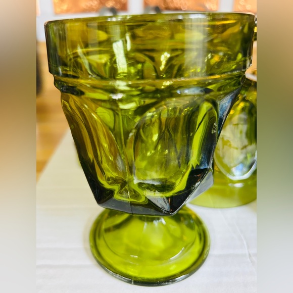 Vintage Anchor Hocking avocado green 8oz goblets. Set of 5. Great condition. - Picture 7 of 7
